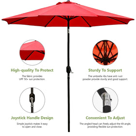 MAKE CHANGES 9FT canopy tilt mechanism allows precise sun tracking