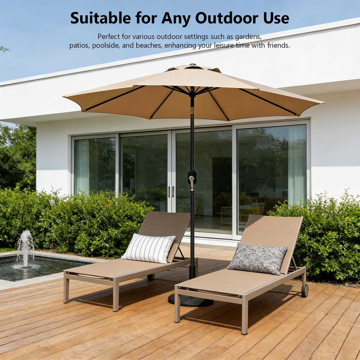 MAKE CHANGES fade-water-resistant fabric offers UV protection and longevity.