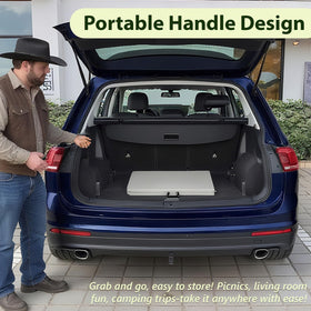 Make Changes folded storage mode saves space in closets or trunks.