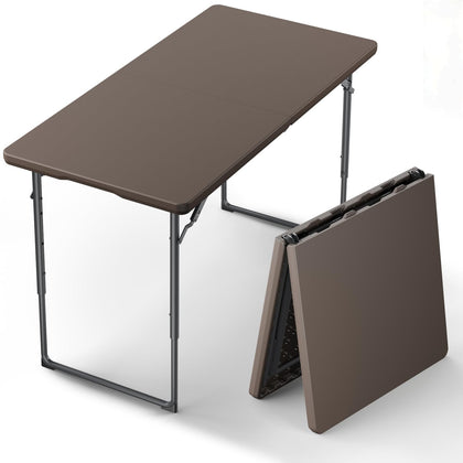 MAKE CHANGES folding table 4ft top view, ample surface for dining or crafts.