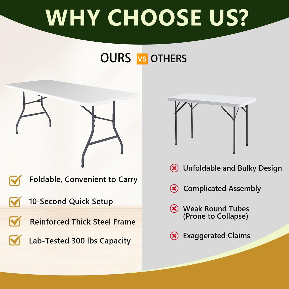 Make Changes reinforced steel legs provide stable support for heavy use.