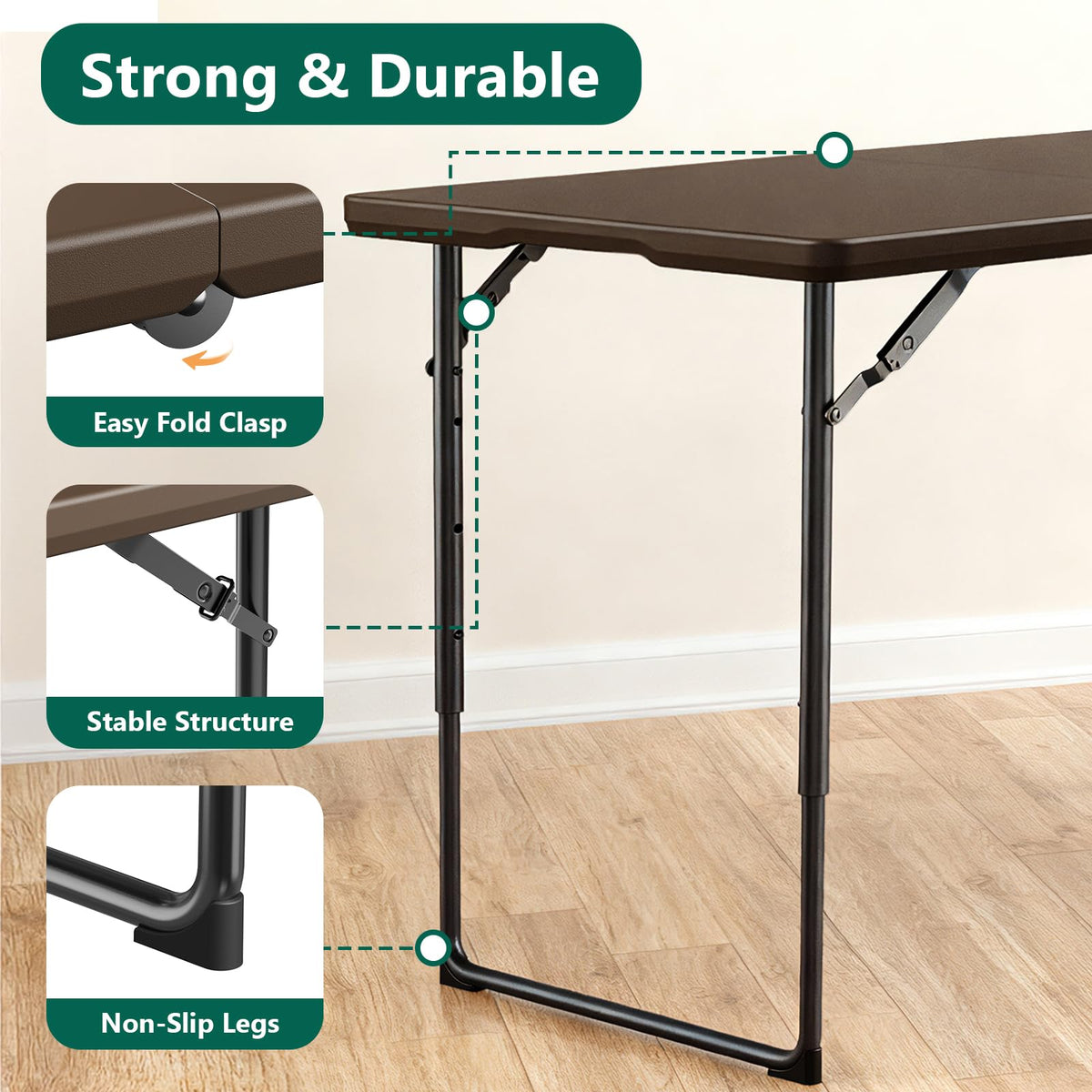 MAKE CHANGES folding table wedding or party setup, sturdy and portable.