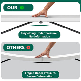 MAKE CHANGES weather-resistant table good for outdoor use.