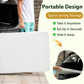 Make Changes outdoor picnic use table set up for backyard meals.