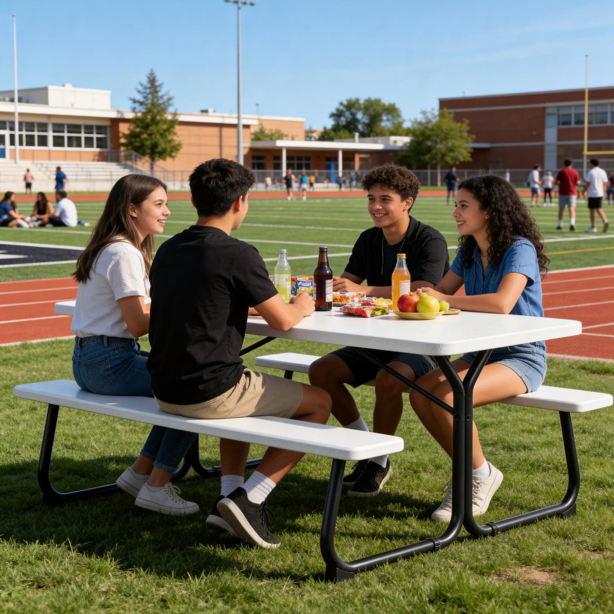 Make Changes Picnic Table hdpe surface close-up showing weather-resistant finish