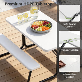 Make Changes Picnic Table park setup in a public space with durable design