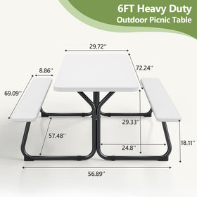 Make Changes Picnic Table steel frame close-up highlighting durable reinforced construction