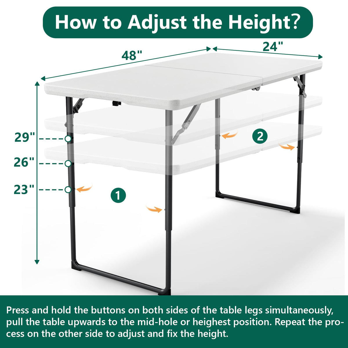 MAKE CHANGES portable picnic table during camping, quick setup and easy transport.