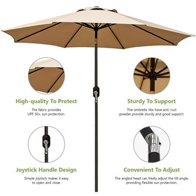 MAKE CHANGES 8-ribs structure provides wind resistance.