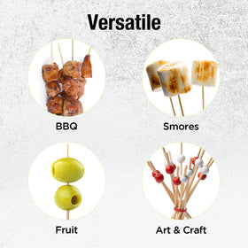 Makerstep bamboo skewers 16-inch pack perfect for long kebabs and dramatic plating