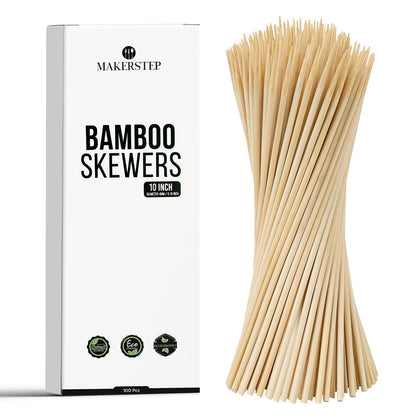 Makerstep bamboo skewers 6-inch pack ideal for grilling and appetizers