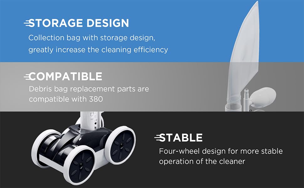 MAKHOON adjustable feed hose length suits various pool sizes.