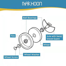 MAKHOON Polaris 280 wheel axle sand guard protects bearings.