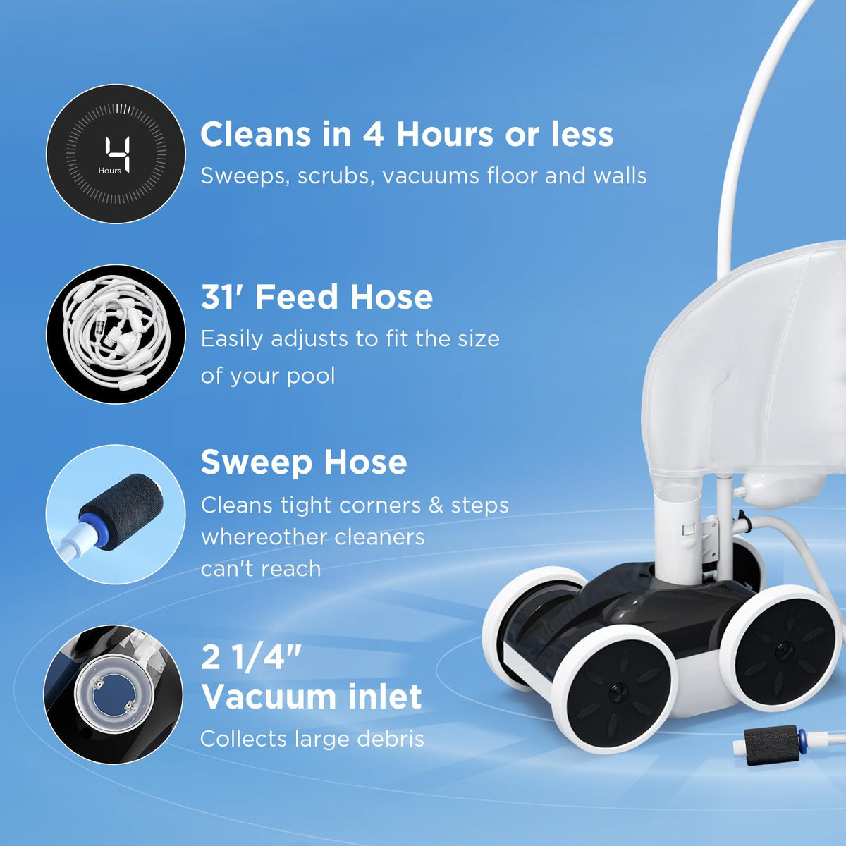 MAKHOON reinforced wheels-to-body joint and larger bag opening reduce clogs.