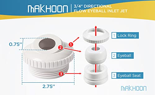 MAKHOON six-pack directional inlet jets for quick pool return upgrades