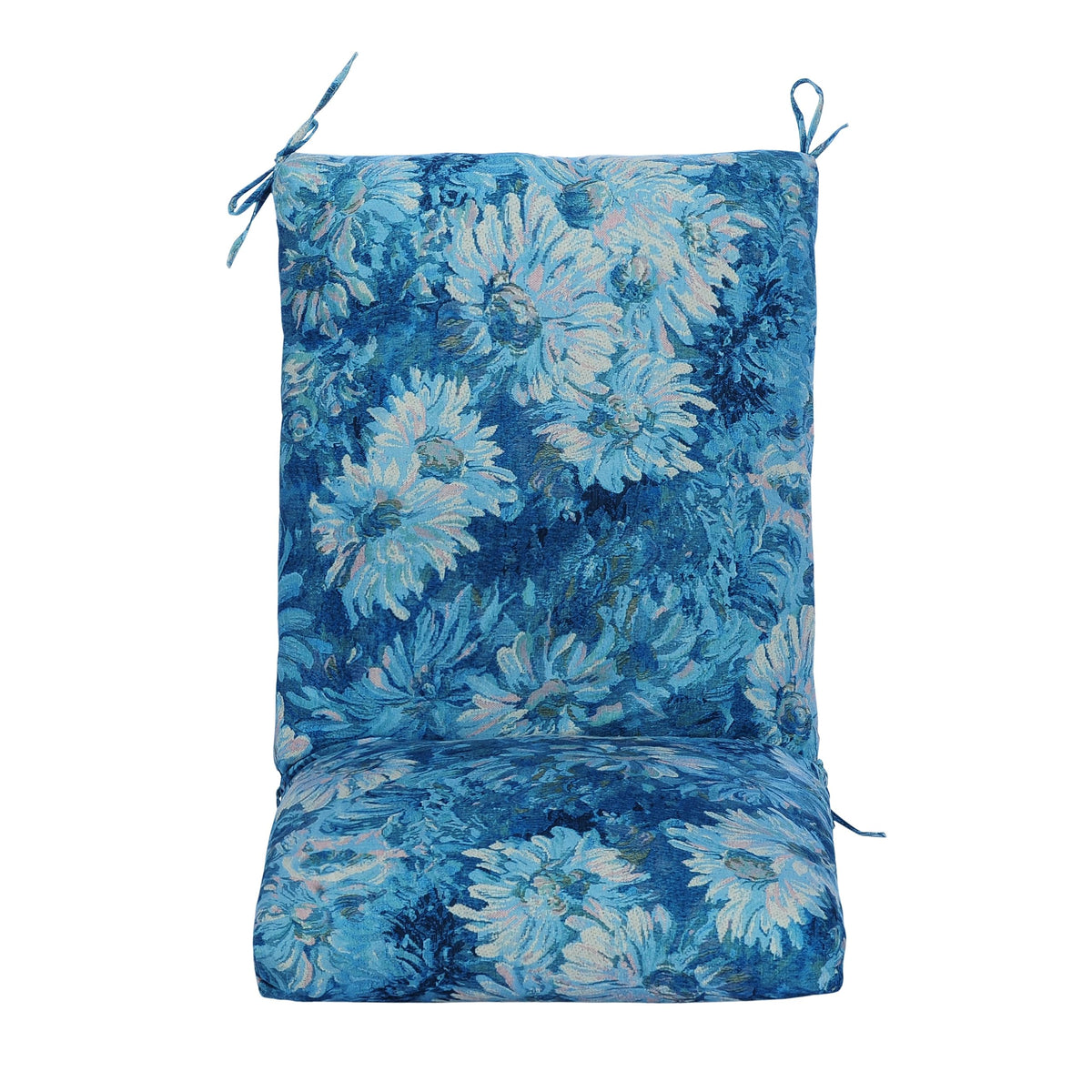 Makimoo Blue Monet Garden cushions feature water-repellent and UV-resistant fabric