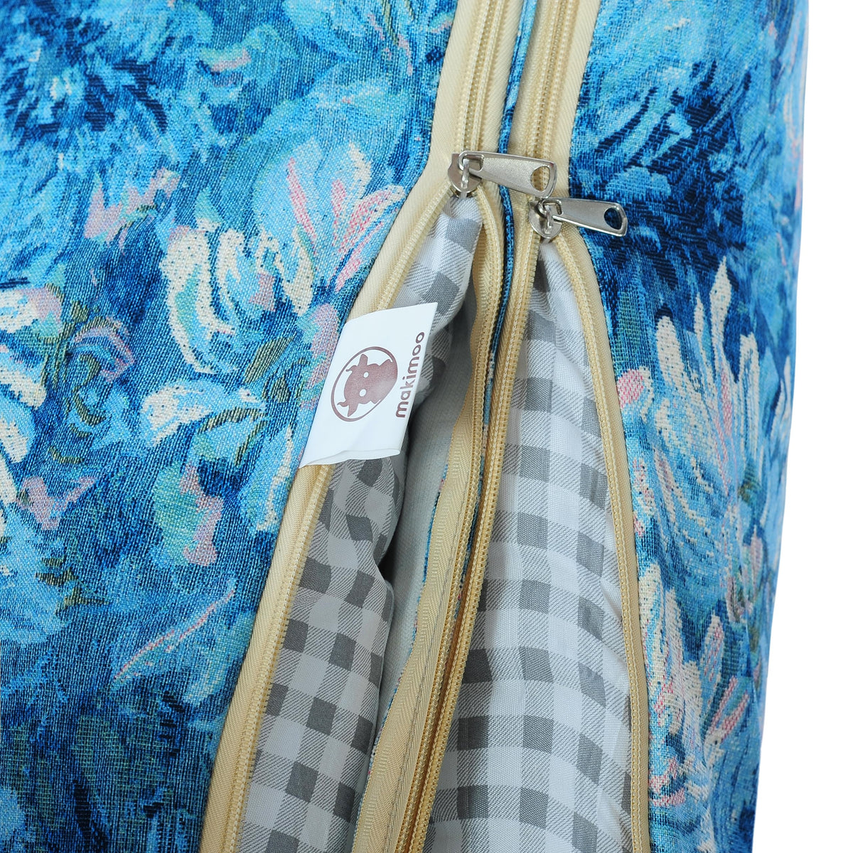 Makimoo cushions secure with ties for a stable fit on furniture