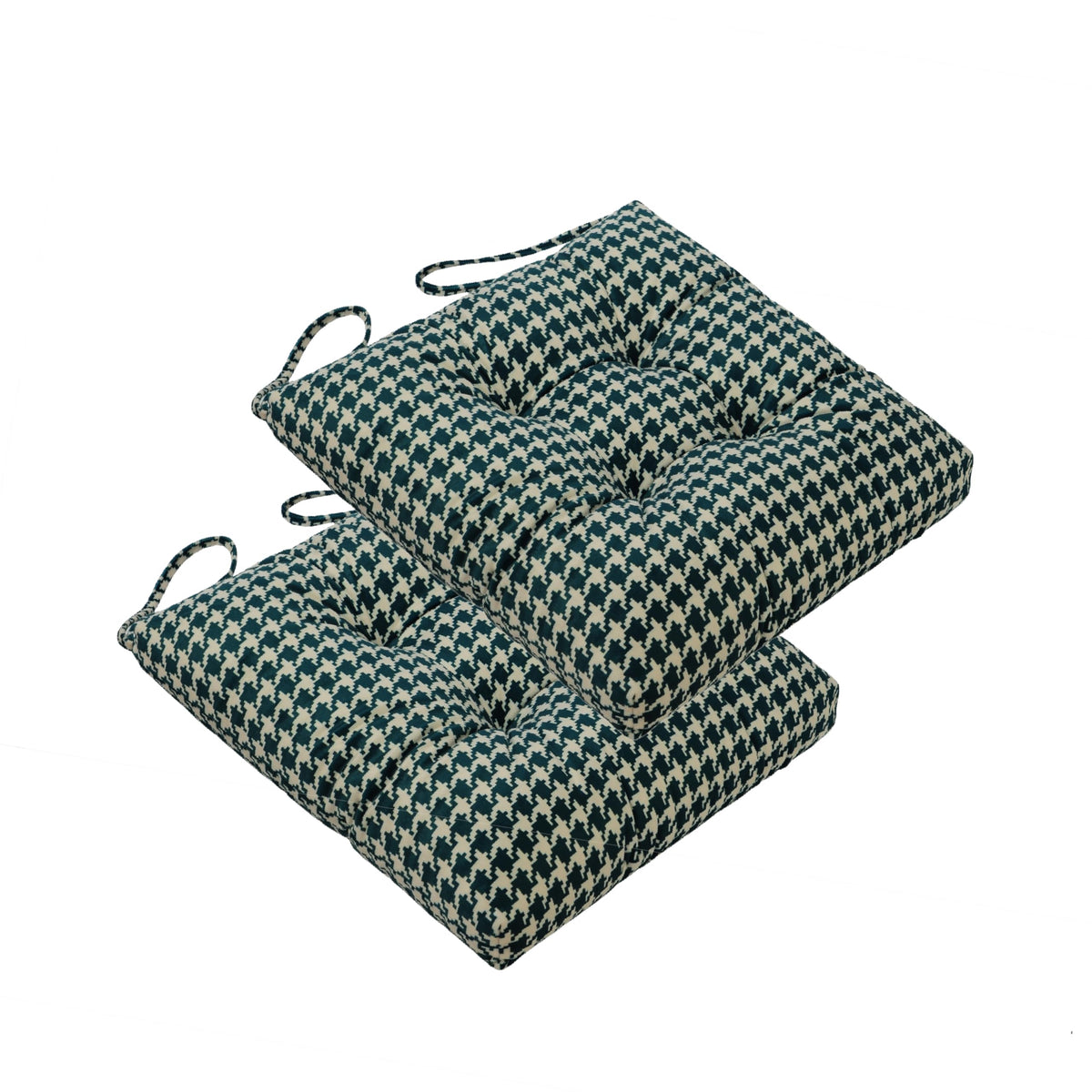 Makimoo green-houndstooth outdoor wicker chair cushion adds inviting comfort