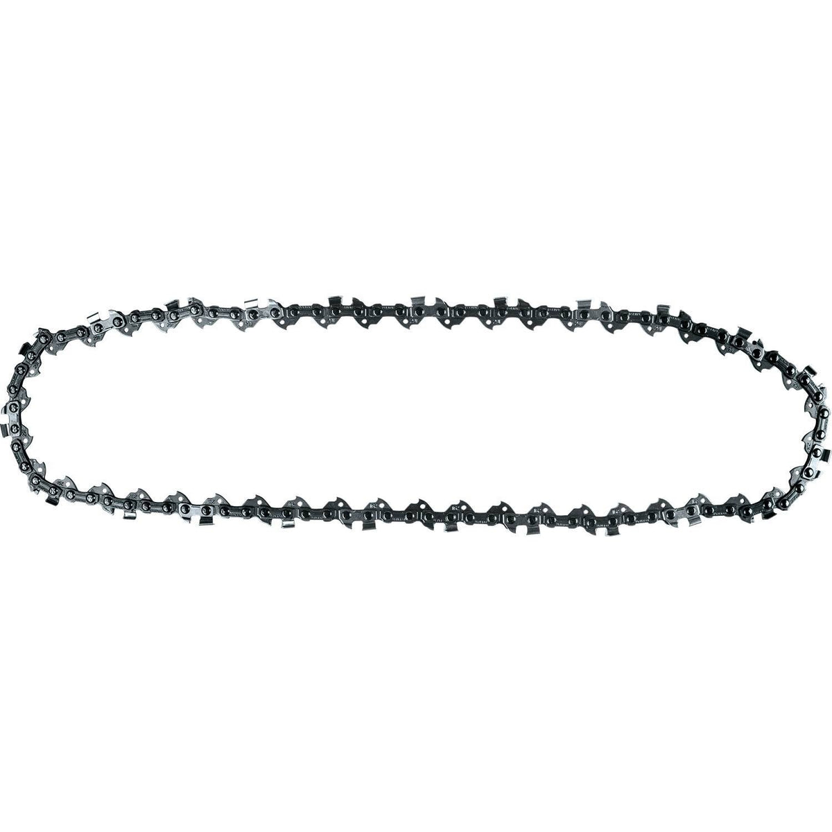Makita E-02440 12-inch saw chain top view highlighting narrow kerf for faster cuts
