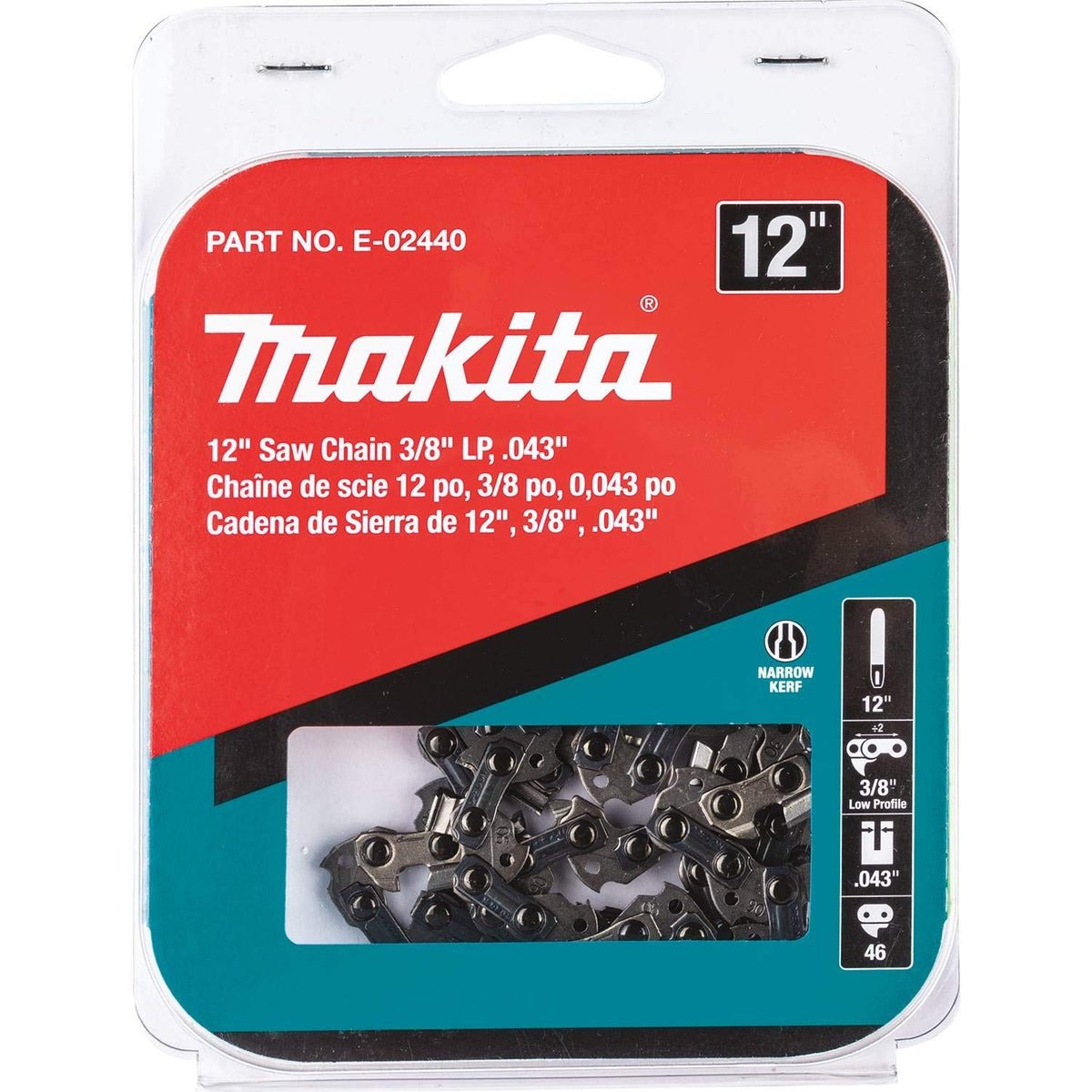 Makita E-02440 narrow-kerf cutting face aids smoother cutting