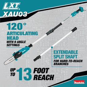 Makita XAU03Z nine-angle settings provide precise cutting angles.