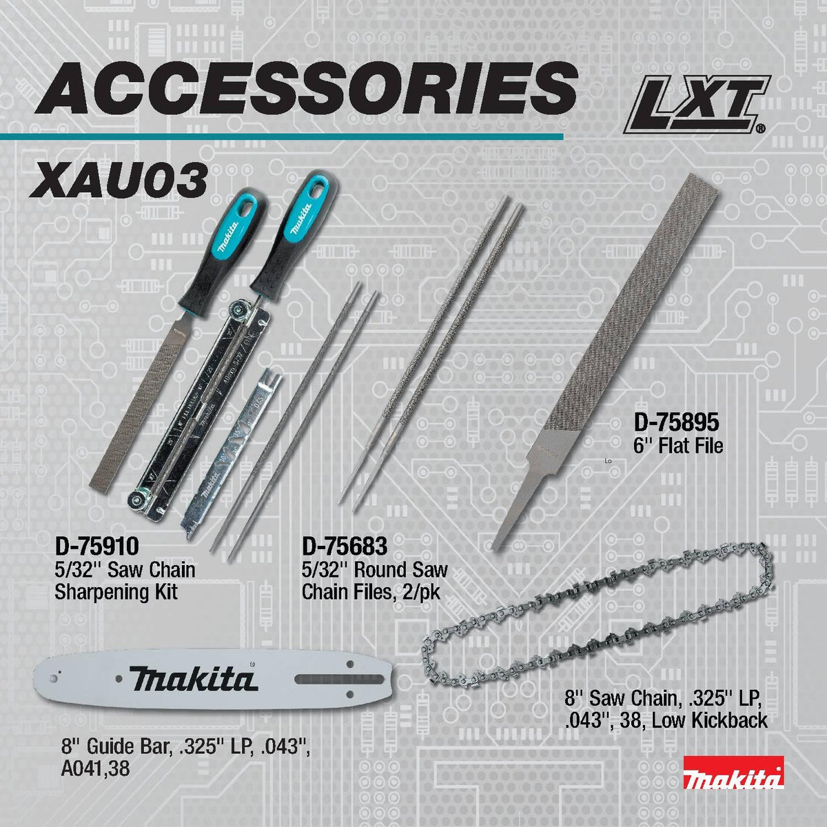 Makita XAU03Z soft grip handle enables comfortable control at multiple angles.