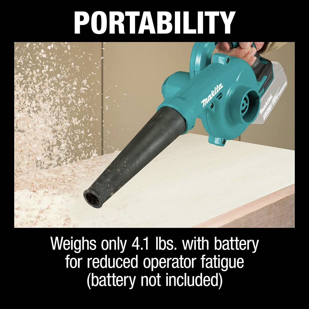 Makita XBU05Z blower ergonomic design reduces fatigue during use.
