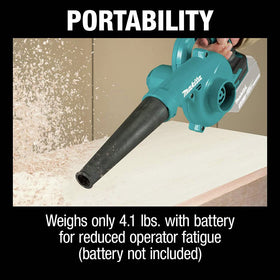 Makita XBU05Z blower ergonomic design reduces fatigue during use.