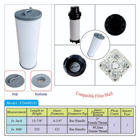 Malaka spa filter cartridge packaging for FD4001G emphasizes value with a 2-pack
