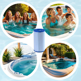 Malaka two-pack spa filter set ensures extended clean water routine.