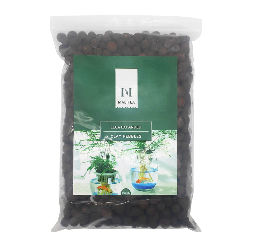 Malifea 10LBS LECA pebbles for indoor hydroponics with porous aeration.