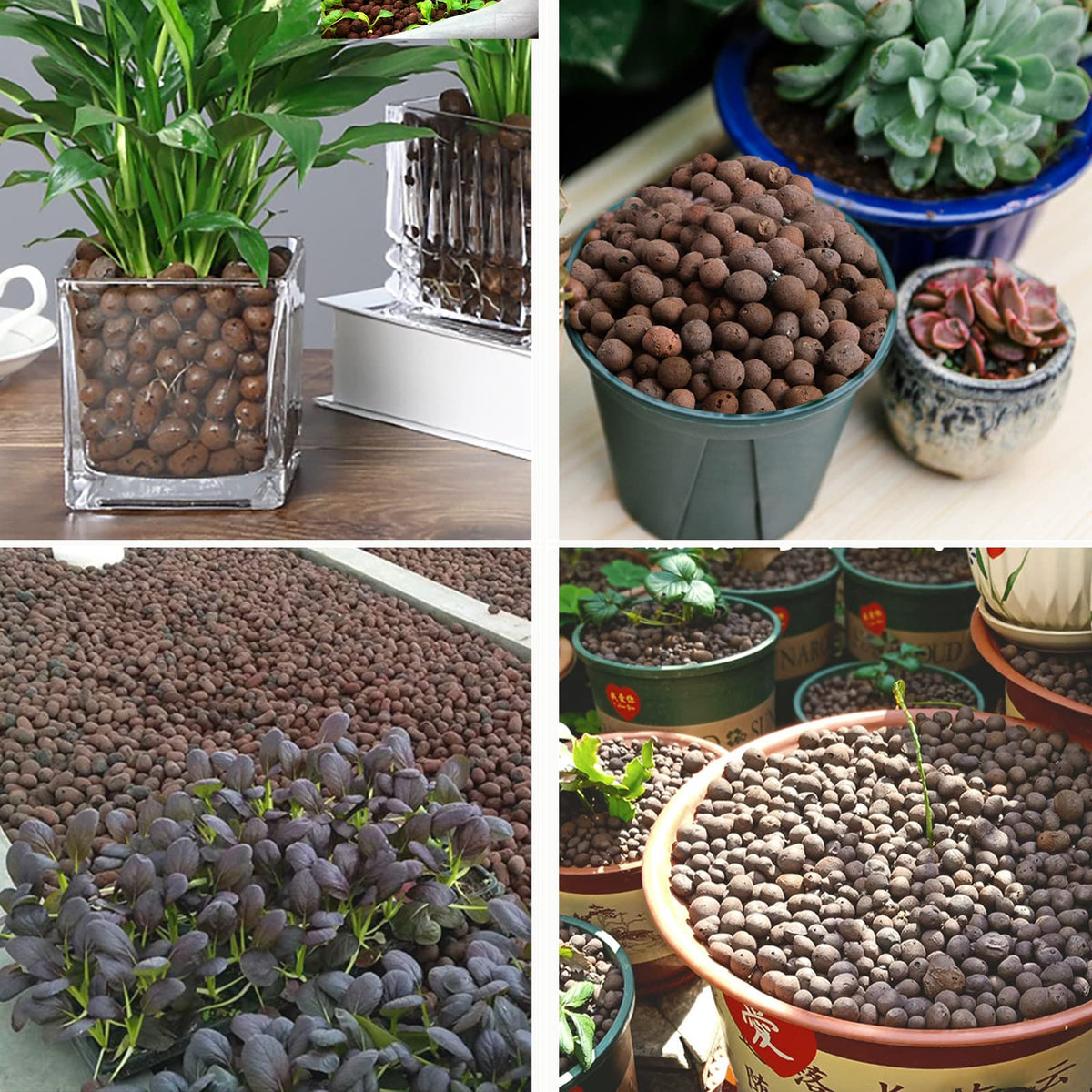 Malifea clean, dust-free clay pebbles suitable for roof garden applications.