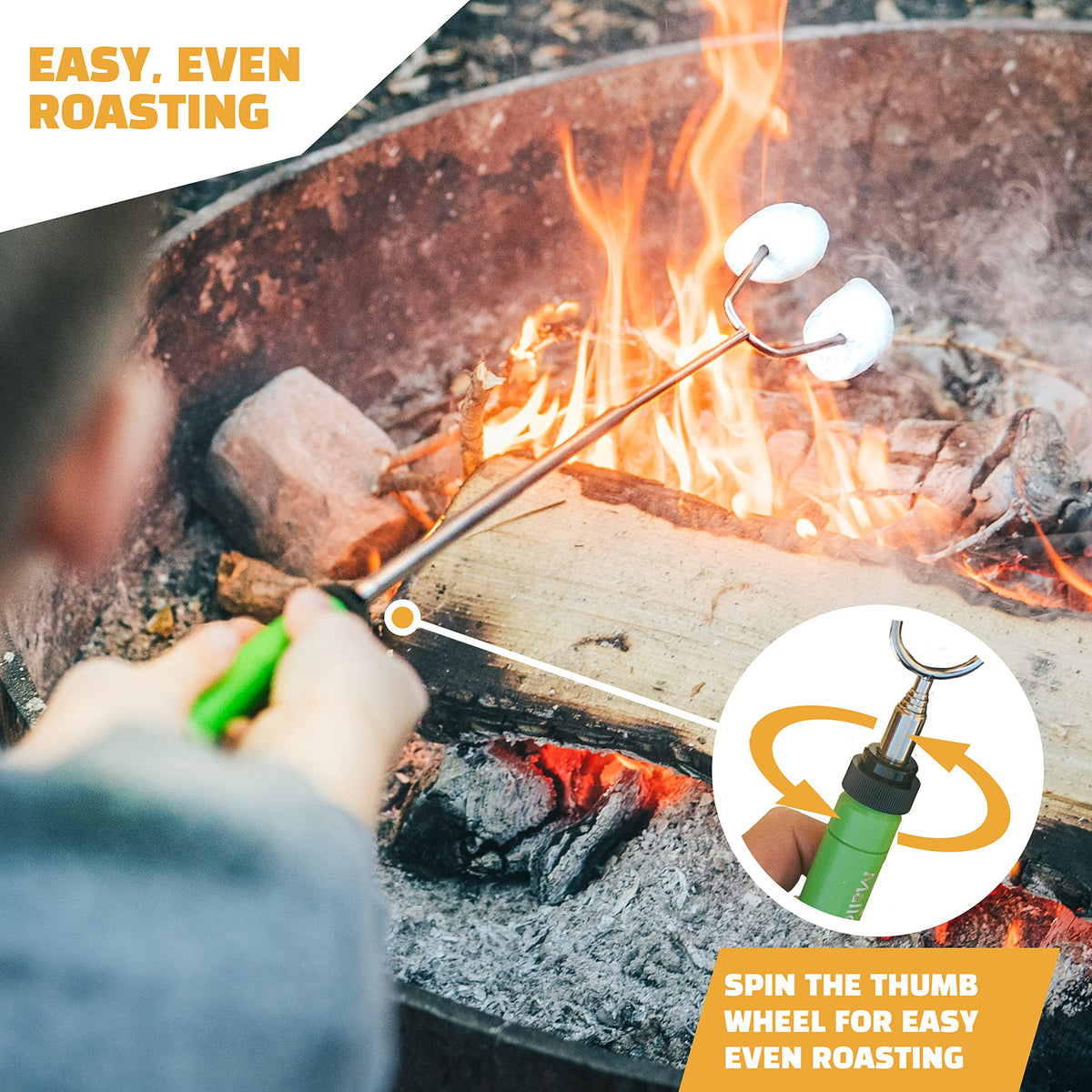 MalloMe Smores Sticks heat-resistant pouch for easy storage on trips.