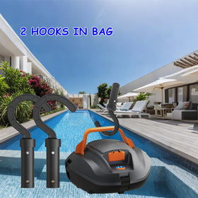 Malloryx pool hook demonstrates easy installation on a pole