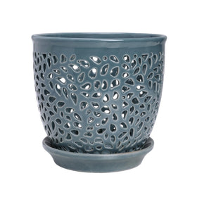 Mama Cozy Life elegant orchid pot with lace design enhances airflow and style
