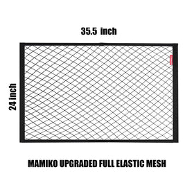 Mamiko cargo net dense-mesh prevents items from slipping out on the move.