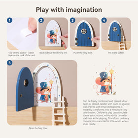 Mamimami Home opening blue door demonstrates interactive magic for curious kids.