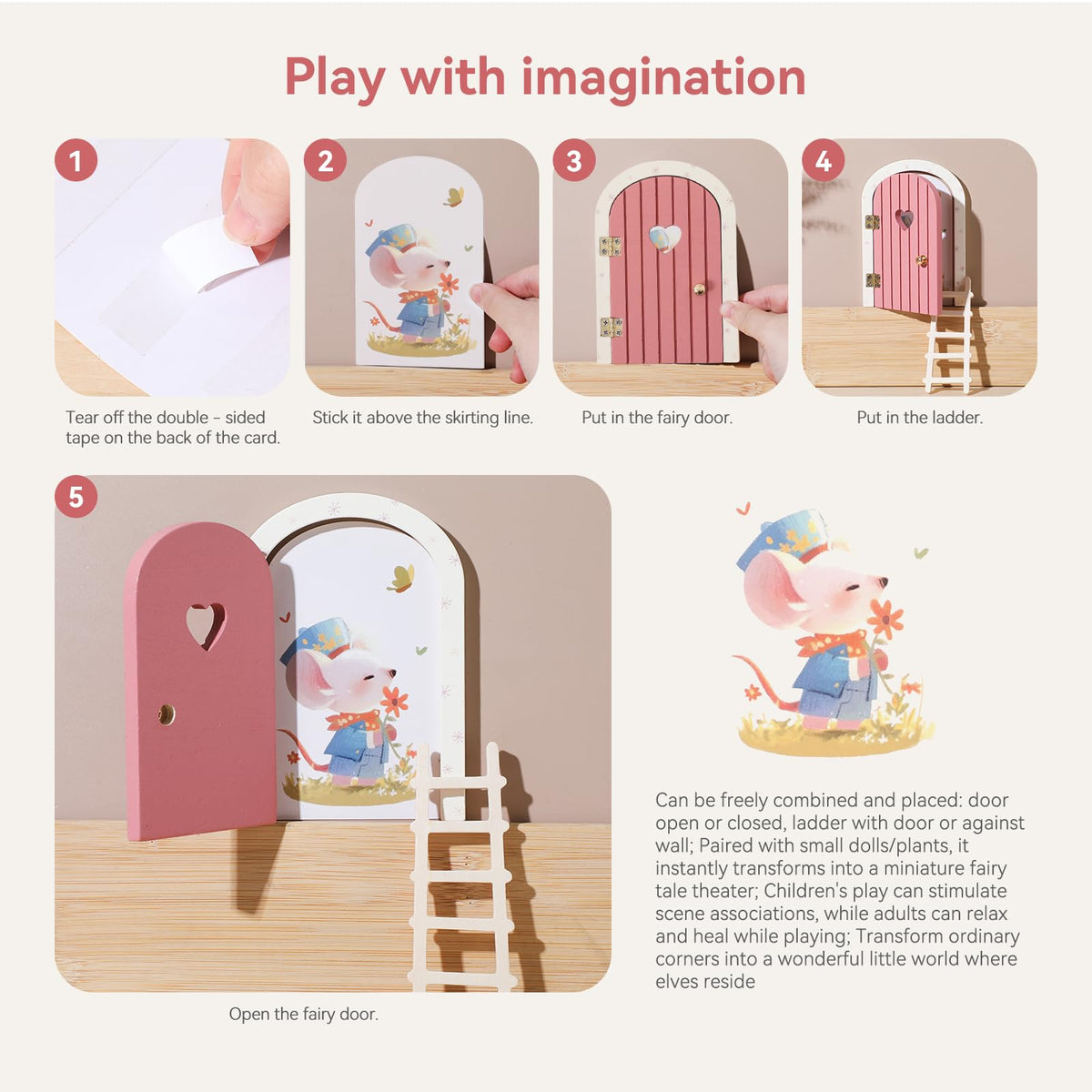 Mamimami Home white frame door emphasizes sturdy design for indoor or outdoor display.