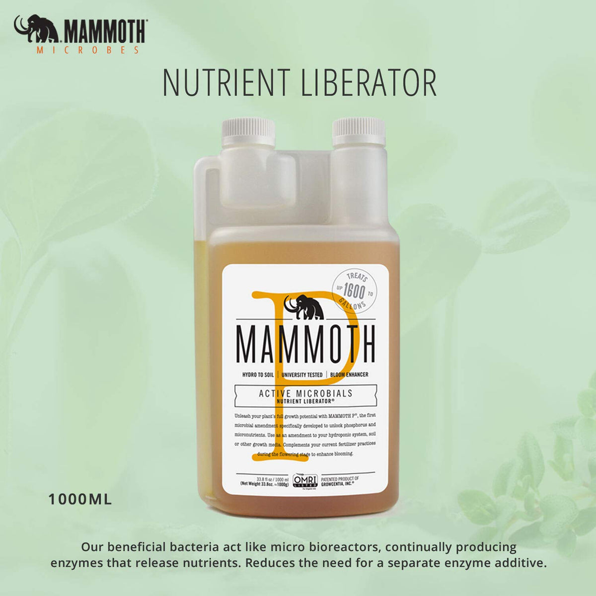 Mammoth Bloom Booster hydroponic reservoir shows clean integration with feeding schedules.