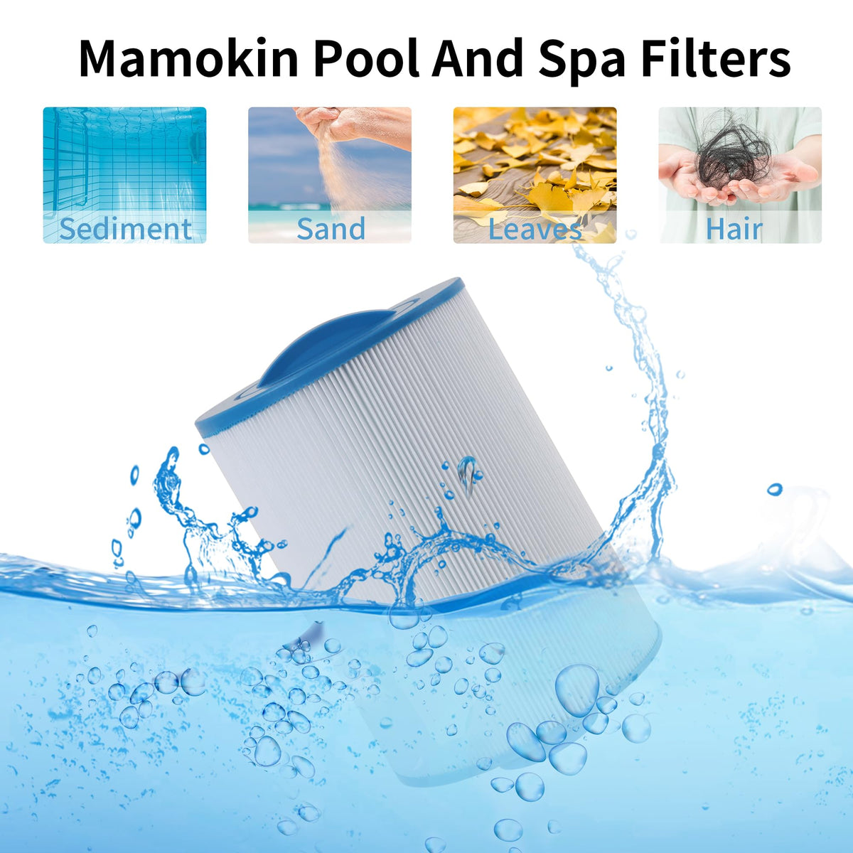 Mamokin 6CH-352 spa filter bottom 2in thread supports standard connections