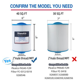 Mamokin 6CH-352 spa filter bottom 2in MPT thread for reliable connections