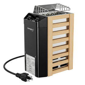 Mangoct 2KW sauna heater front view showing compact plug‑in design for small spaces