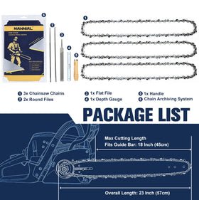 MANNIAL 0.325-pitch chain offers efficient performance with compatible bars.