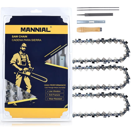 Mannial 16-inch chain in packaging shows Husqvarna compatibility.
