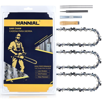 Mannial 18 inch chainsaw chain three pack for rugged yard work