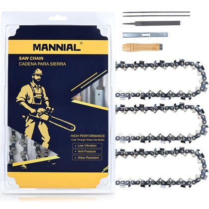 Mannial 20-inch chainsaw chain set for fast, smooth cuts on compatible saws