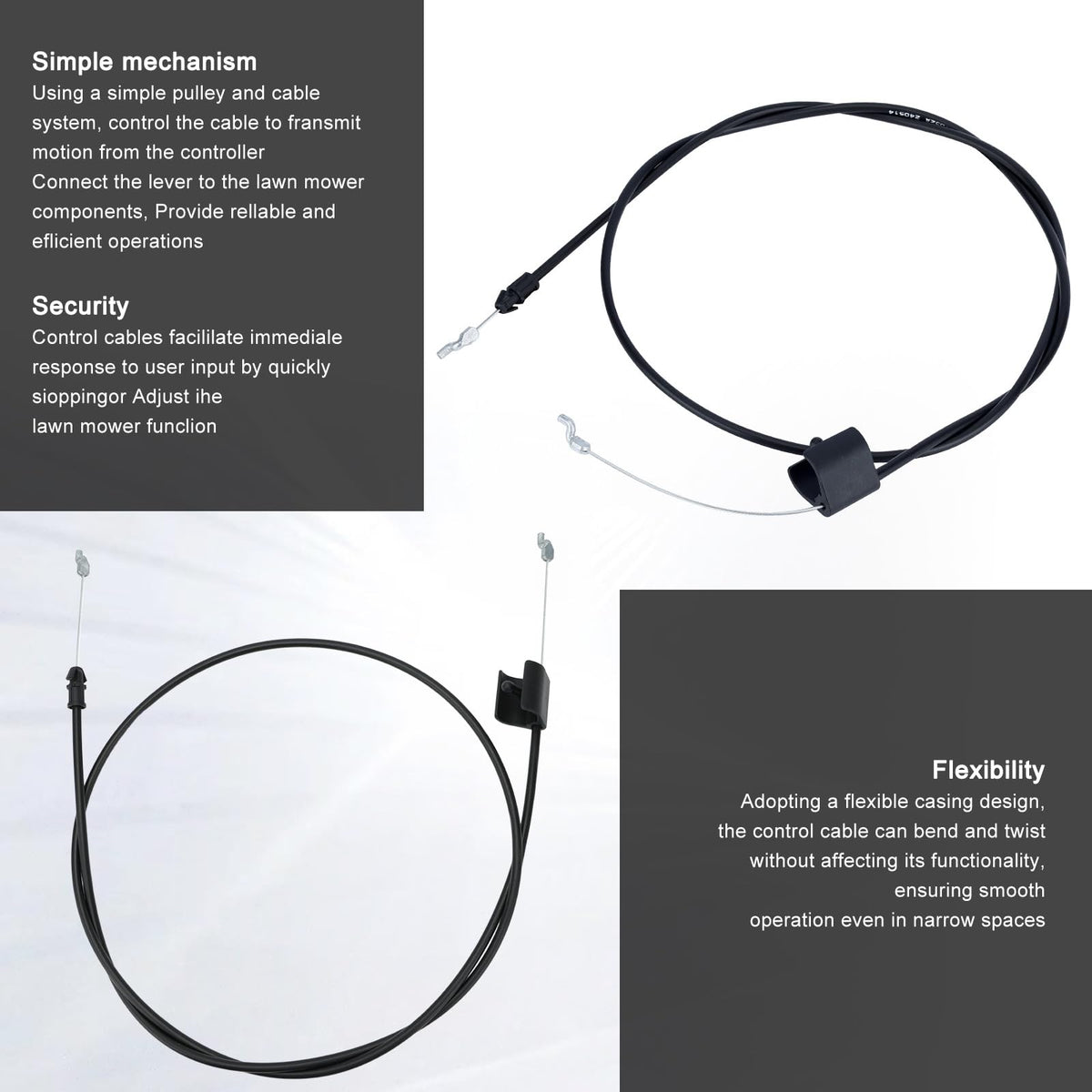 Mannial 55-inch length zone cable provides extended reach for diverse mower models