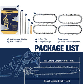 Heat treated Mannial chain designed for durability in tough wood.