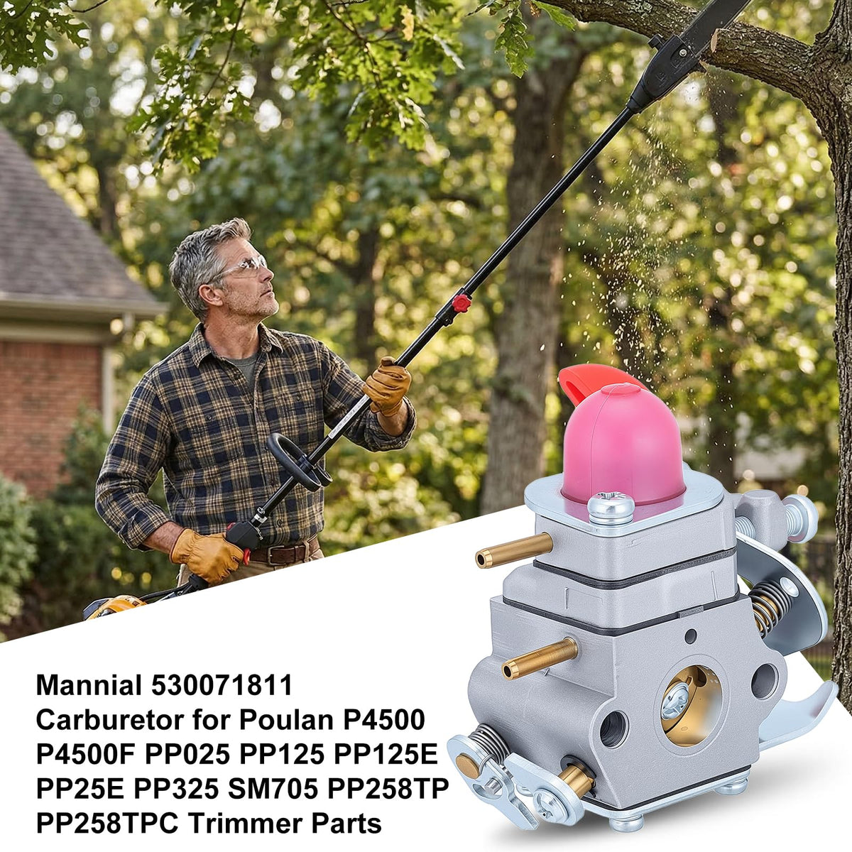 Mannial PP125 carburetor for Poulan PP125 improves throttle response