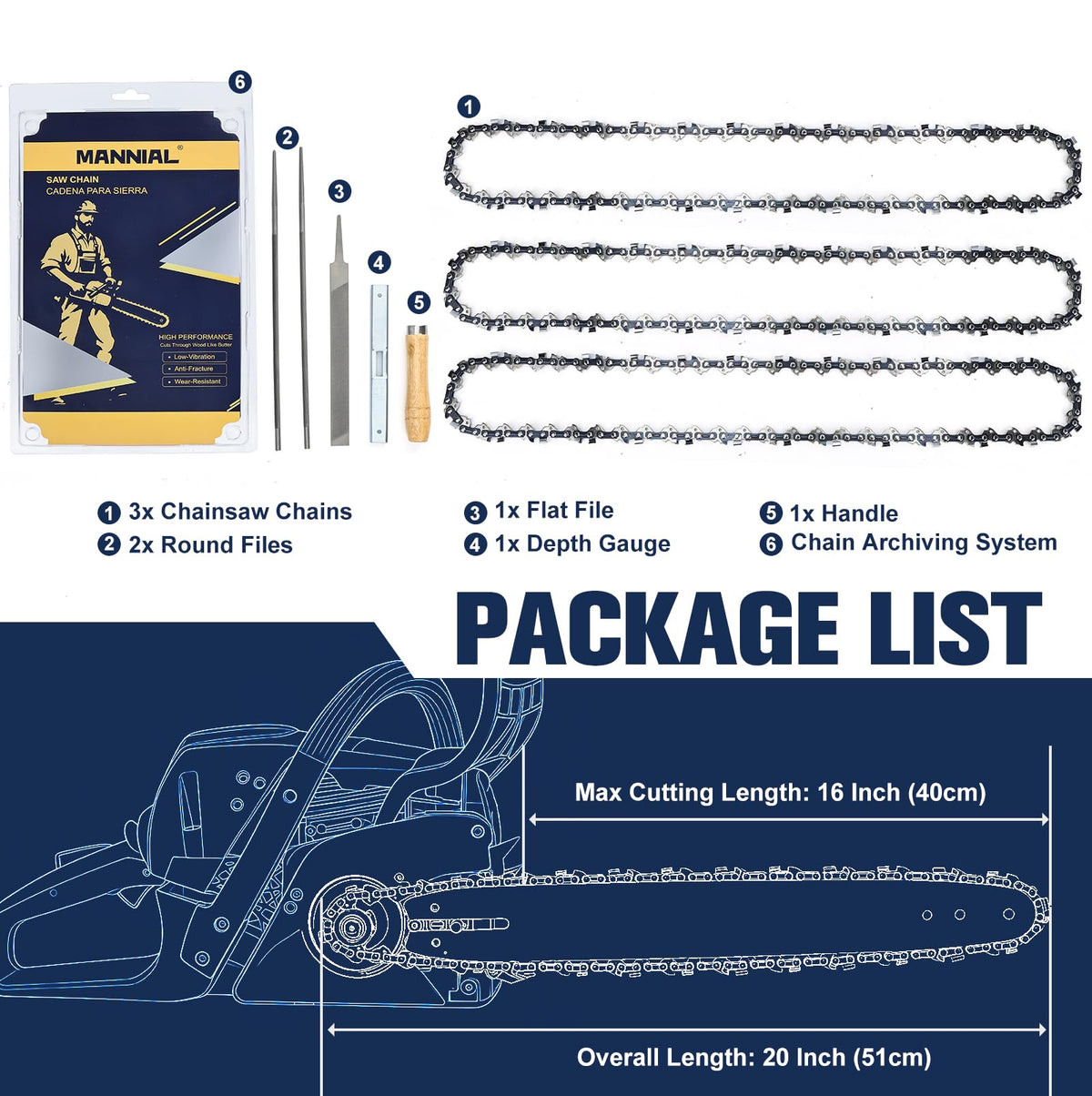 Sharpening kit including round files and depth gauge for easy upkeep